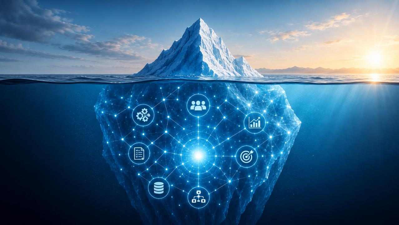 Iceberg Exponentiel avec réseau de technologies immergé